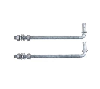 J-Bolt Post Hinge with 5/8" Hinge Pin Galvanized Post Gate Hinge for Chain Link Fence, Washers & Nuts Included (12" (2 Pcs)) - size: 12" (2 Pcs)