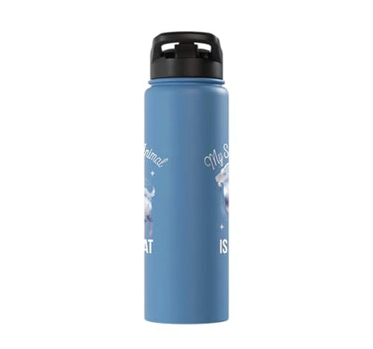 My Spirit Animal Is A Coat Cute Coat Pygmy Goat Farmer Stainless Steel Insulated Water Bottle - color: Light Blue