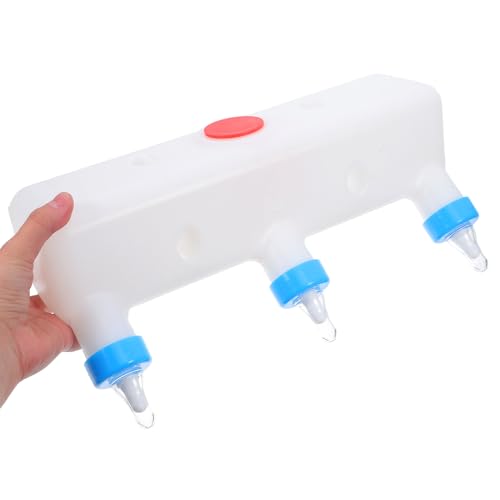 Yardwe 3L Lamb Milk Feeder, Plastic Bottle with 3 Nipples for Baby Goats Piglets and Lambs, Livestock Feeding Supplies for Farm Ranch
