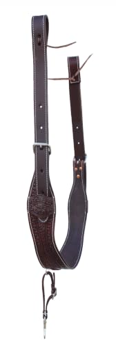 CHALLENGER Horse Western Basket Weave Tooled Leather Rear Flank Saddle Cinch Billets 9779BR