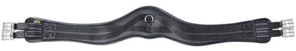 T TEKE Anatomic Anti-Chafe Horse Girth - Contoured Pressure Relief English Girth with Dual-Side Heavy-Duty Elastic, Breathable Padded PVC Waffle Texture, Stainless Steel Solid-Roller Buckles & D-Ring - color: Black, size: 54"