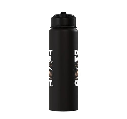 Don´t Mess With My Goat Cute Coat Pygmy Goat Farmer Stainless Steel Insulated Water Bottle - color: Black