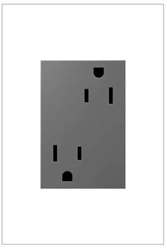 Legrand adorne 15A Tamper-Resistant Plus-Size Outlet (Magnesium Finish), ARTR153M4 - color: Magnesium, size: 1-Pack No Wall Plate