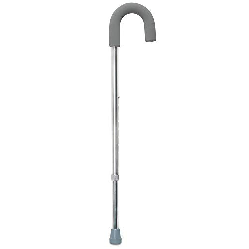 McKesson Aluminum Round Handle Cane 28.75" to 37.75" H | Round Handle Cane,Silver,Aluminum,Not Made with Natural Rubber Latex - size: (1 ct)