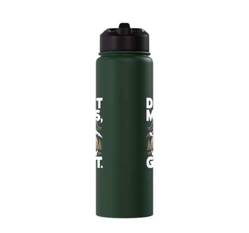 Don´t Mess With My Goat Cute Coat Pygmy Goat Farmer Stainless Steel Insulated Water Bottle - color: Dark Green