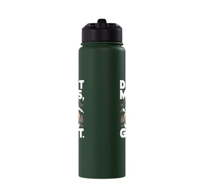 Don´t Mess With My Goat Cute Coat Pygmy Goat Farmer Stainless Steel Insulated Water Bottle - color: Dark Green