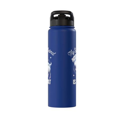 My Spirit Animal Is A Coat Cute Coat Pygmy Goat Farmer Stainless Steel Insulated Water Bottle - color: Royal Blue