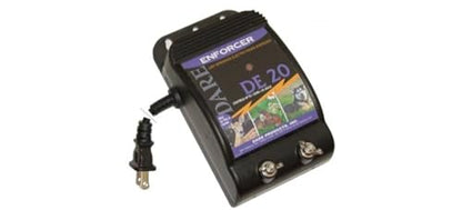 Dare Products Enforcer DE20 Ultra Low Impedance 110V Plug-In Electric Fence Energizer For Dogs and Garden Animals, Controls Upto 1 Acre Of Clear Fence, 0.05 Joules Output, Black