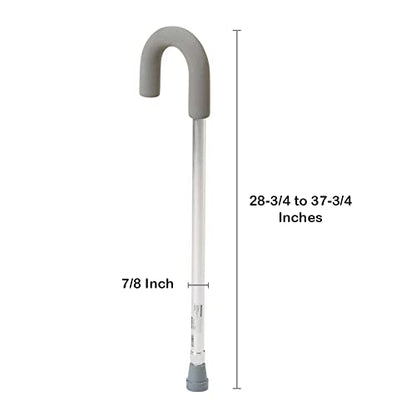 McKesson Aluminum Round Handle Cane 28.75" to 37.75" H | Round Handle Cane,Silver,Aluminum,Not Made with Natural Rubber Latex - size: (1 ct)