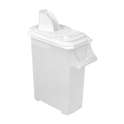 Bird Seed Storage Container with Pour Spout, 16 Quart Capacity, White, 16.5H x 14.5W x 7.75D inches