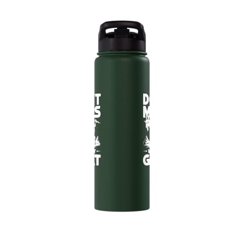 Don´t Mess With My Goat Cute Coat Pygmy Goat Farmer Stainless Steel Insulated Water Bottle - color: Dark Green