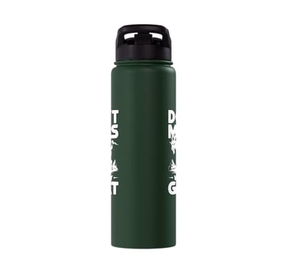 Don´t Mess With My Goat Cute Coat Pygmy Goat Farmer Stainless Steel Insulated Water Bottle - color: Dark Green