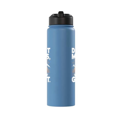 Don´t Mess With My Goat Cute Coat Pygmy Goat Farmer Stainless Steel Insulated Water Bottle - color: Light Blue