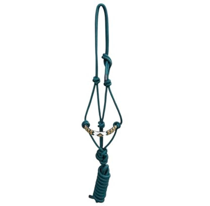 Majestic Ally Padded Beaded Nose Braided Rope Halter with 10' Matching Lead - Full (Hunter Green) - color: Hunter Green