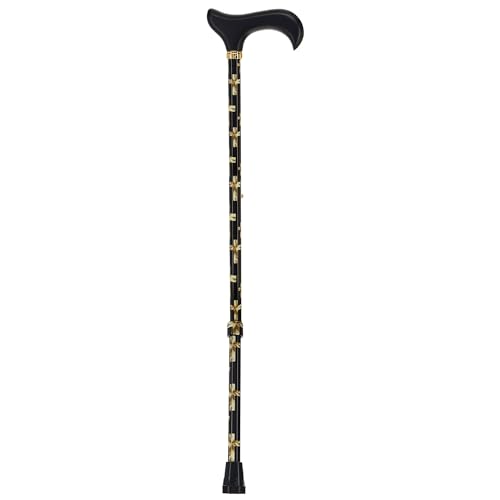 Royal RC Canes Walking Sticks for Men and Women - Stylish Designer Fashionable Adjustable Derby Canes - Lightweight Aluminum Cool Walking Sticks with HD Patterns - color: Golden Cross (Multicolor)