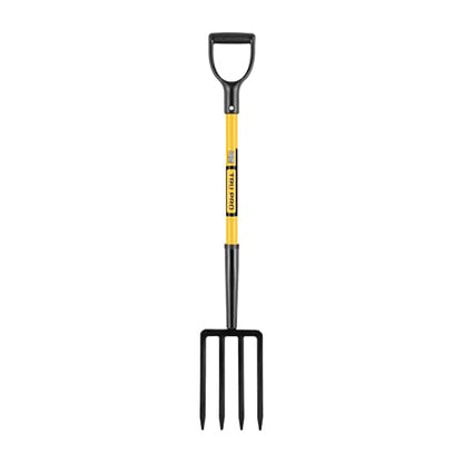 Truper Tru Pro 4-Tine Spading Fork, 30-Inch Heavy-Duty Fiberglass Handle with D-Grip, Professional Forged Steel Digging and Aerating Tool (Model BJ-4F / 30299) - size: 30-Inch, style: Tru Pro - Spading Fork 4-Tine