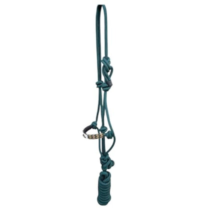 Majestic Ally Padded Beaded Nose Braided Rope Halter with 10' Matching Lead - Full (Hunter Green) - color: Hunter Green