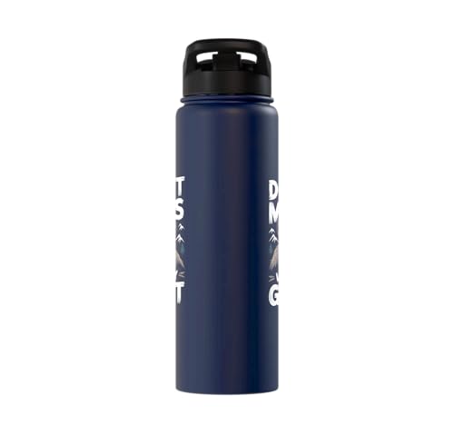 Don´t Mess With My Goat Cute Coat Pygmy Goat Farmer Stainless Steel Insulated Water Bottle - color: Navy Blue