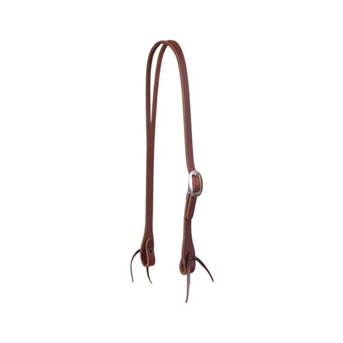 Rosewood Split Ear Headstall | Supple Harness Leather Strap, Stainless Steel Hardware, Split Ear Design, Latigo Tie Bit Ends | Western Cowboy Horseback Riding Tack Horse Headgear (6045-17-SF)