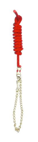 Perri's Poly Nylon Lead with 30-Inch Chain, 8-Feet 30-Inch - color: Red