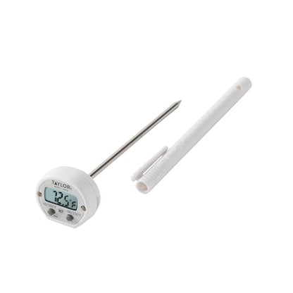Taylor Instant Read Digital Meat Thermometer for Grill, BBQ & Kitchen, NSF Approved, Fast Internal Temperature Readings, F/C Switchable Display, Battery Included, Pocket Sleeve Clip, White - style: Fast Reading Pocket Thermometer