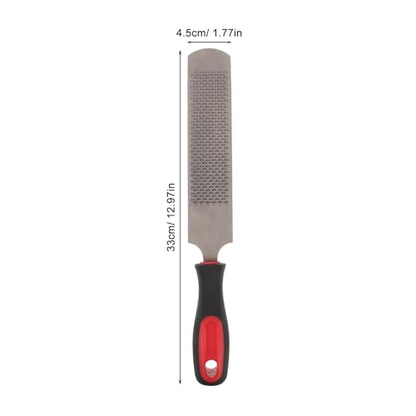 Hoof Rasp File Carbon Steel Farrier Rasp with Coarse and Fine Sides Non Slip Handle Hoof Maintenance Tool for Horse Goat Cow Donkey Trimming