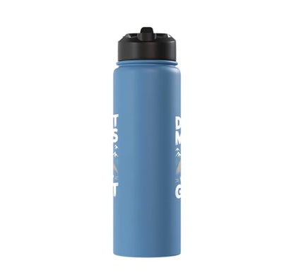 Don´t Mess With My Goat Cute Coat Pygmy Goat Farmer Stainless Steel Insulated Water Bottle - color: Light Blue