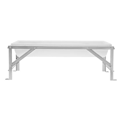 Livestock Feed Trough, 35L/9.25Gal Large Capacity Livestock Feeder with Triangular-Structure, Heavy Duty Metal Stand, Goat Water Trough for Sheep,Deer, Pigs, Horses, Cows, Lambs,Calves in Farm (White) - color: White