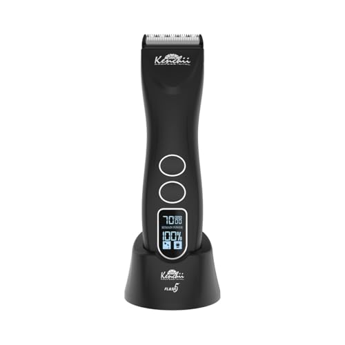 Kenchii Flash 5 Pet Grooming Clipper, Matte Black, 5-in-1 Blade, LCD - color: Matte Black