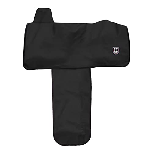 Harrison Howard Long-Lasting 6 Elastic Straps 600 Denier Waterproof Western Saddle Cover-Black - color: Black