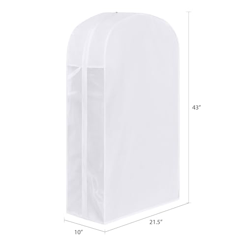 43 Inch Cotton Garment Bag for Hanging Clothes and Storage, 1 Pack - size: 10"W x 43"H-1pcs