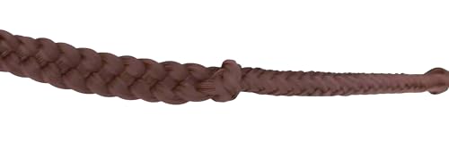 CHALLENGER Roping Knotted Horse Tack Western Barrel Reins Nylon Braided 8 Ft. Purple Snaps 60709 - color: Brown