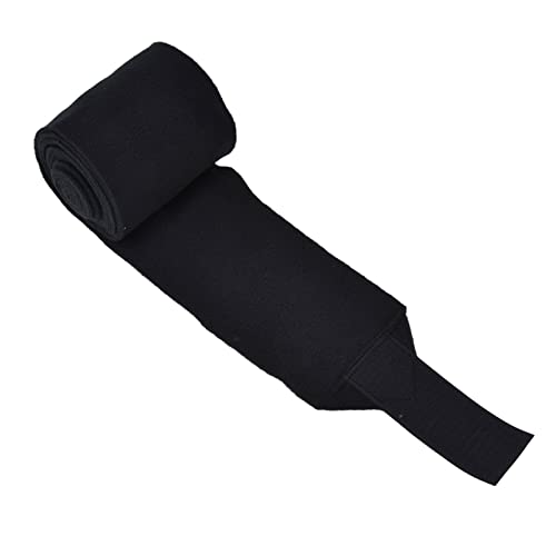 4Pcs Horse Leg Warp, Polyester Self Adhesive Breathable Wear Resistant Animal Leg Bandage for Cows Horses - color: Black