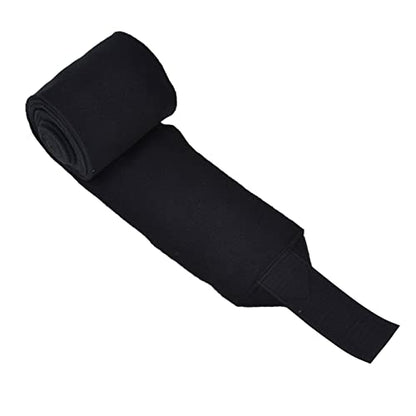 4Pcs Horse Leg Warp, Polyester Self Adhesive Breathable Wear Resistant Animal Leg Bandage for Cows Horses - color: Black