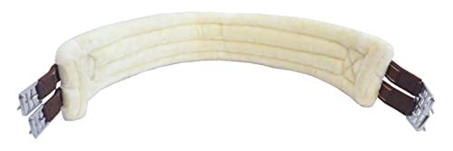 Majestic Ally Mink Fleece Padded Girth with Heavy Duty Elastics & Stainless Steal Hardware Brown -42",44",46",48" and 50" - color: Brown, size: 44 Inch
