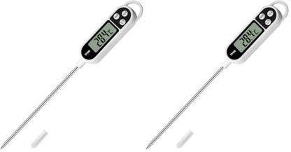 Digital Meat Food Thermometer for Cooking Kitchen BBQ, Probe Instant Read Thermometer with Long Probe for Candy Candle Milk Yogurt Deep Fry Roast Baking Temperature (Pack of 2) - size: 24.4 x 2.5 x 1.5 cm (Pack of 2)