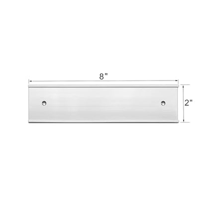 5 Pack 2“ × 8” Aluminum Name Plate Wall or Door Holder - Silver - color: Silver