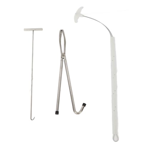 Zerodis Pig Midwifery Tools Set, Stainless Steel Veterinary Midwifery Rope Pliers Hook Pig Breeding Equipment Livestock Tool(3pcs)