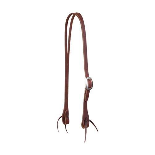 Rosewood Split Ear Headstall | Supple Harness Leather Strap, Stainless Steel Hardware, Split Ear Design, Latigo Tie Bit Ends | Western Cowboy Horseback Riding Tack Horse Headgear (6045-17-SF)