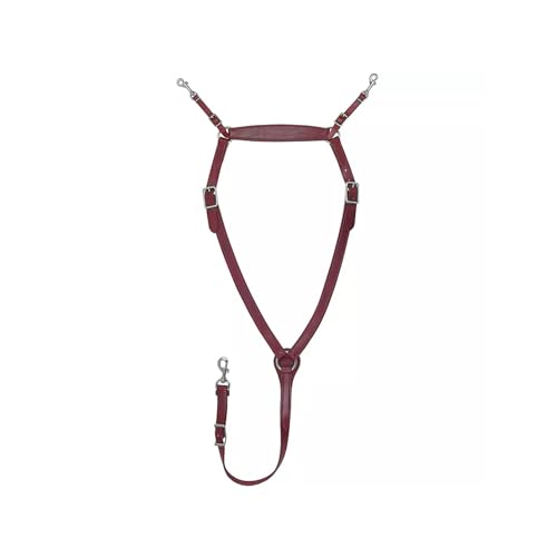 Tucker Classic Montreal Breast Strap Trail Horseback Riding Equestrian Sports Saddle Support Tack w/Durable Leather Over-The-Neck Breast Collar, Metal Hardware & Fleece-Lined Chest Tab - color: Brown/Chrome Hardware