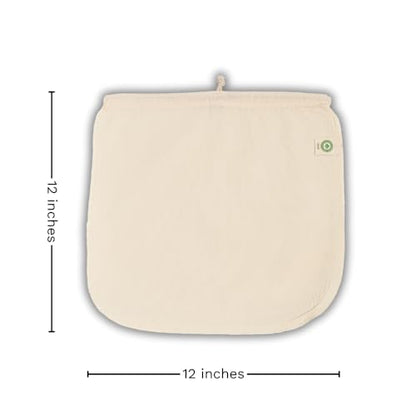 Reusable Jelly Strainer Bags - 100% Organic Cotton Juice Strainer Bags - Large, Reusable, Washable, and Biodegradable Kefir, Kava, Pulp & Yogurt Strainer Bags (3 Medium - 12"x12") - size: 3 Medium: 12"x12"