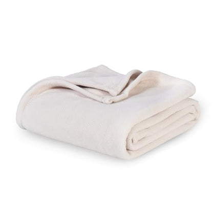 Berkshire Blanket Microfleece Queen Size Bed Blanket Macadamia,Lightweight Soft Breathable Plush Micro Fleece Blanket for Bed Couch Sofa,90x90 Inches - color: Macadamia, size: Full/Queen