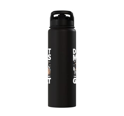 Don´t Mess With My Goat Cute Coat Pygmy Goat Farmer Stainless Steel Insulated Water Bottle - color: Black