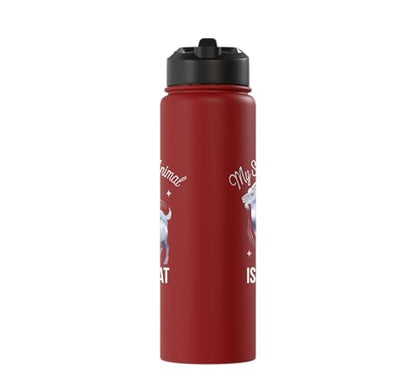 My Spirit Animal Is A Coat Cute Coat Pygmy Goat Farmer Stainless Steel Insulated Water Bottle - color: Red