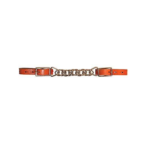 CIRCLE Y Flared Shaped Floral Stamped 1/2" Stirrup Hobble Straps with Stainless Steel Buckles - color: Regular Oil
