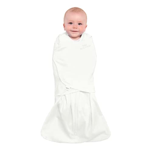 HALO 100% Cotton Sleepsack Swaddle, 3-Way Adjustable Wearable Blanket, TOG 1.5, Cream, Small, 3-6 Months - color: Cream, size: Small (Pack of 1)