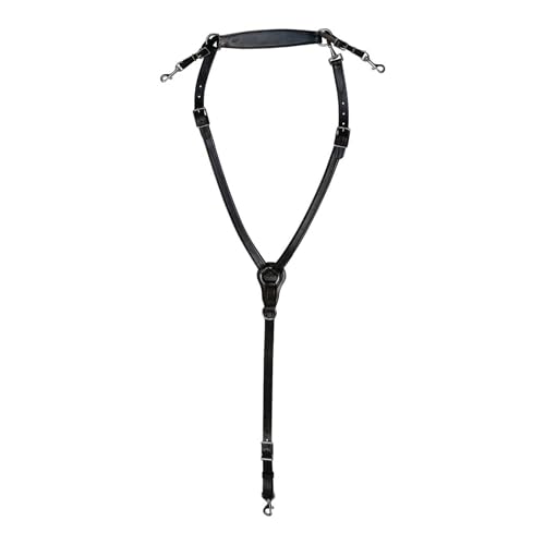 Tucker Classic Montreal Breast Strap Trail Horseback Riding Equestrian Sports Saddle Support Tack w/Durable Leather Over-The-Neck Breast Collar, Metal Hardware & Fleece-Lined Chest Tab - color: Black/Chrome Hardware