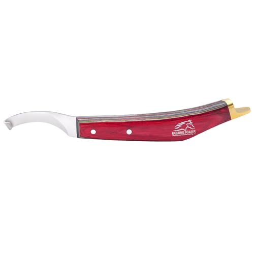 Equine Care Farrier Hoof Knife, Right-Handed, Brass Cap for Horse Shoeing - style: Right Handed