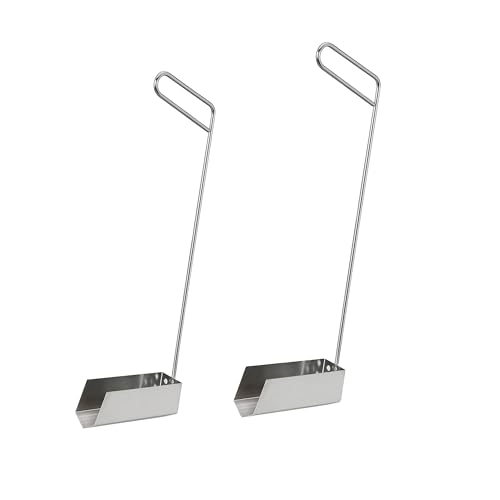 Deep Fryer Strainer Crumb Scoop 750°F Heat-Resistant V-Shaped Fryer Cleaner Food Crumb Cleaning Tool for Commercial Fryers Long Handle with Drain Holes for Oil Filtration 2 PCS - color: 2pcs Crumb Scoop