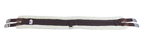 Majestic Ally Mink Fleece Padded Girth with Heavy Duty Elastics & Stainless Steal Hardware Brown -42",44",46",48" and 50" - color: Brown, size: 52 Inch